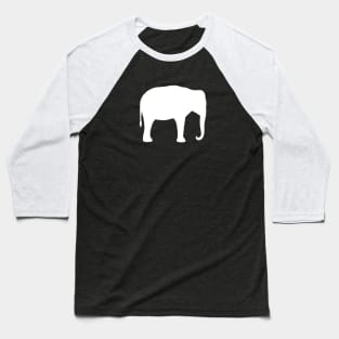 Asian Elephant Silhouette | White Elephant Baseball T-Shirt